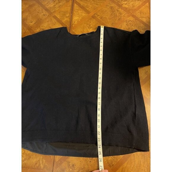 SANDRO PARIS Womens Navy Split Back Scoop Neck Cashmere Wool Sweater Sz 2 Medium - Picture 8 of 13